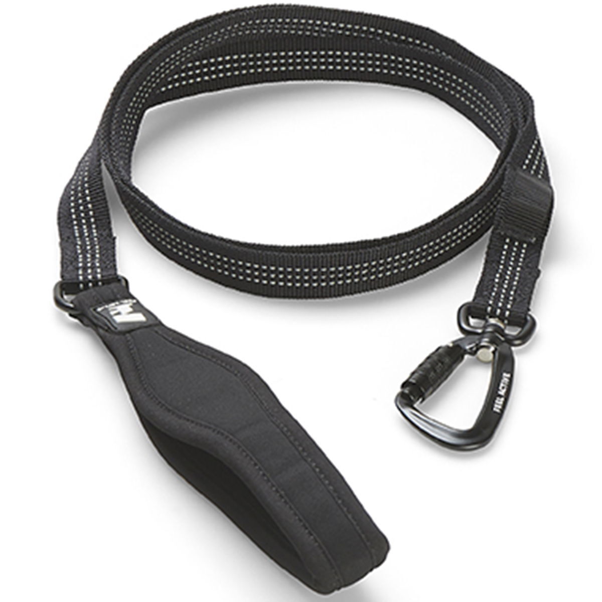 Feel Active Nylon talutin neopreeni kädensjalla, carabiner-haka musta