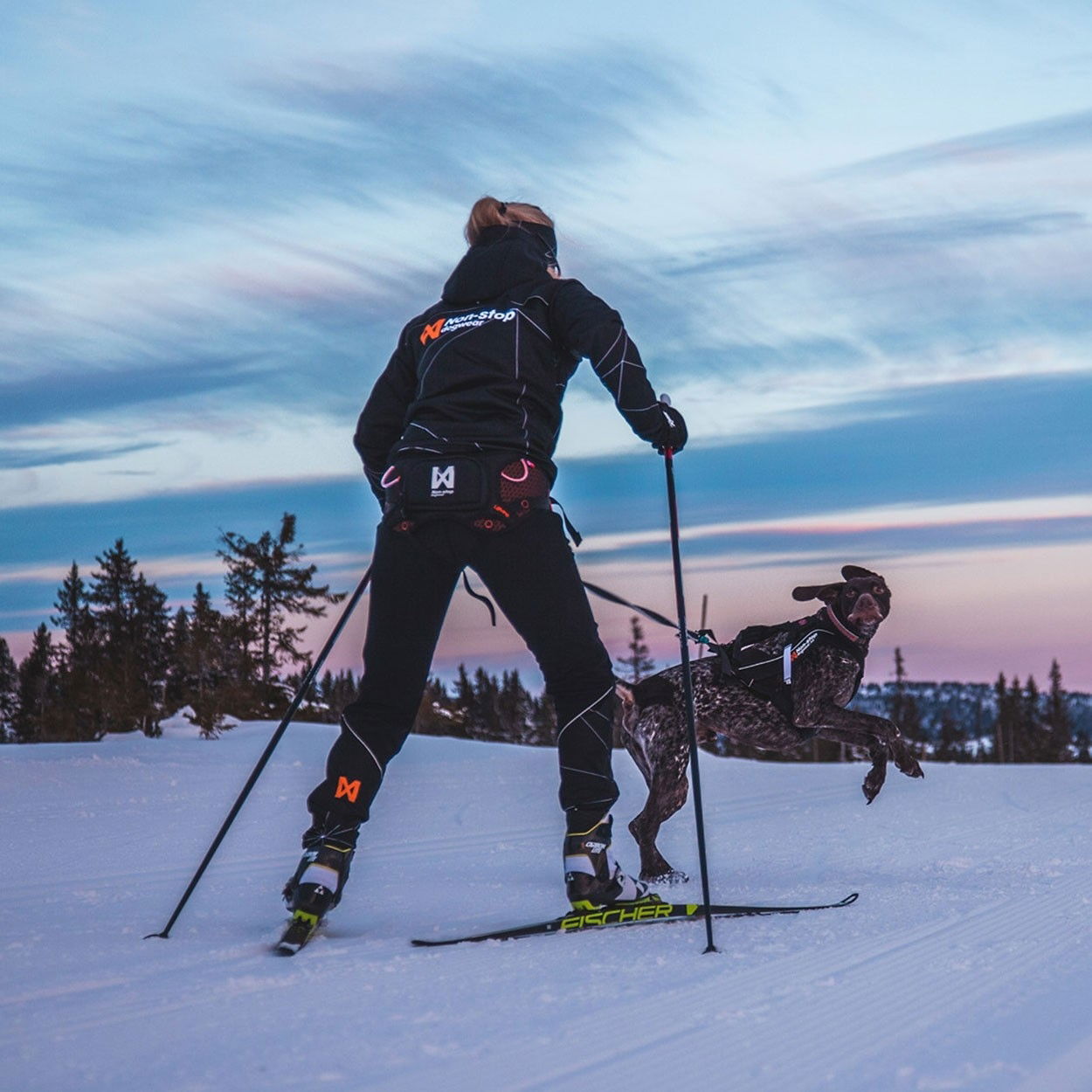 non-Stop Løype vetovyö musta/oranssi