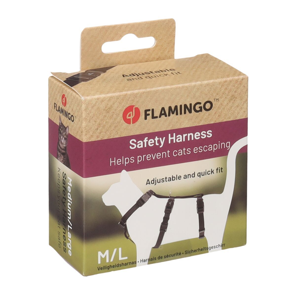Flamingo Zera kissan turvavaljas musta