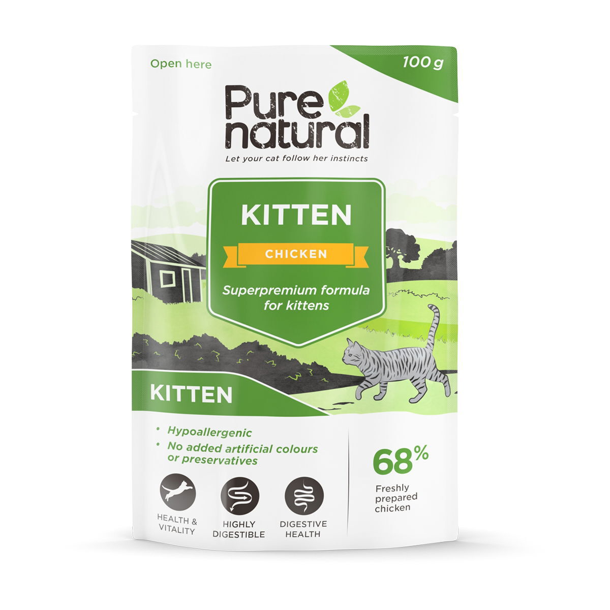 Purenatural Kitten Chicken kissan märkäruoka 100 g