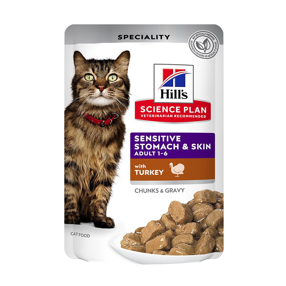 Hill's Science Plan Cat Adult Sensitive Stomach & Skin Turkey 12x85g