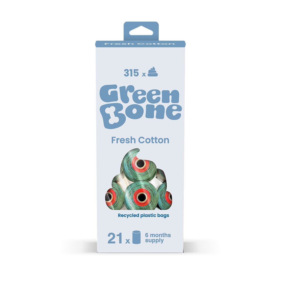 Green Bone poop bag Cotton Fresh