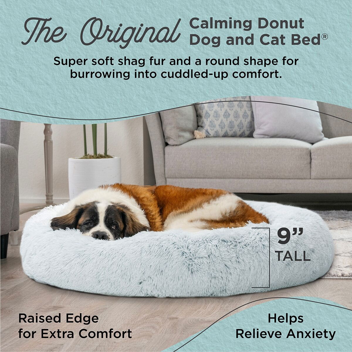 Best Friends by Sheri Donut bed shag, frost