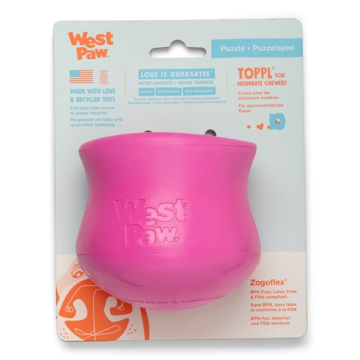 West Paw Toppl Limited Edition aktivointilelu pinkki