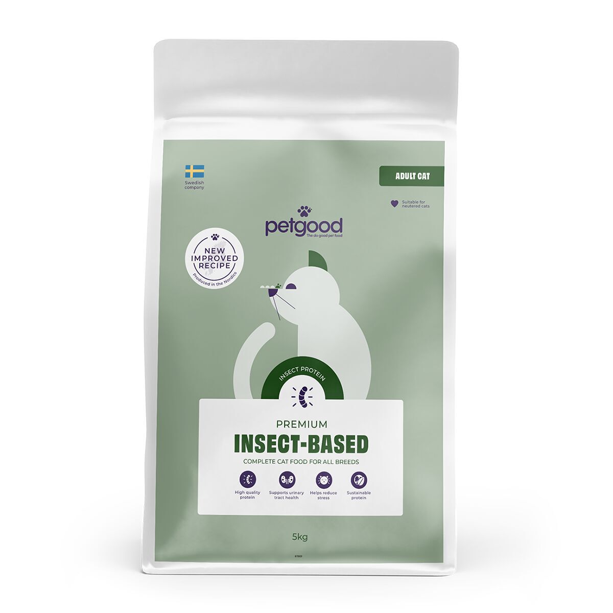 Petgood hyönteispohjainen premiumruoka aikuiselle kissalle