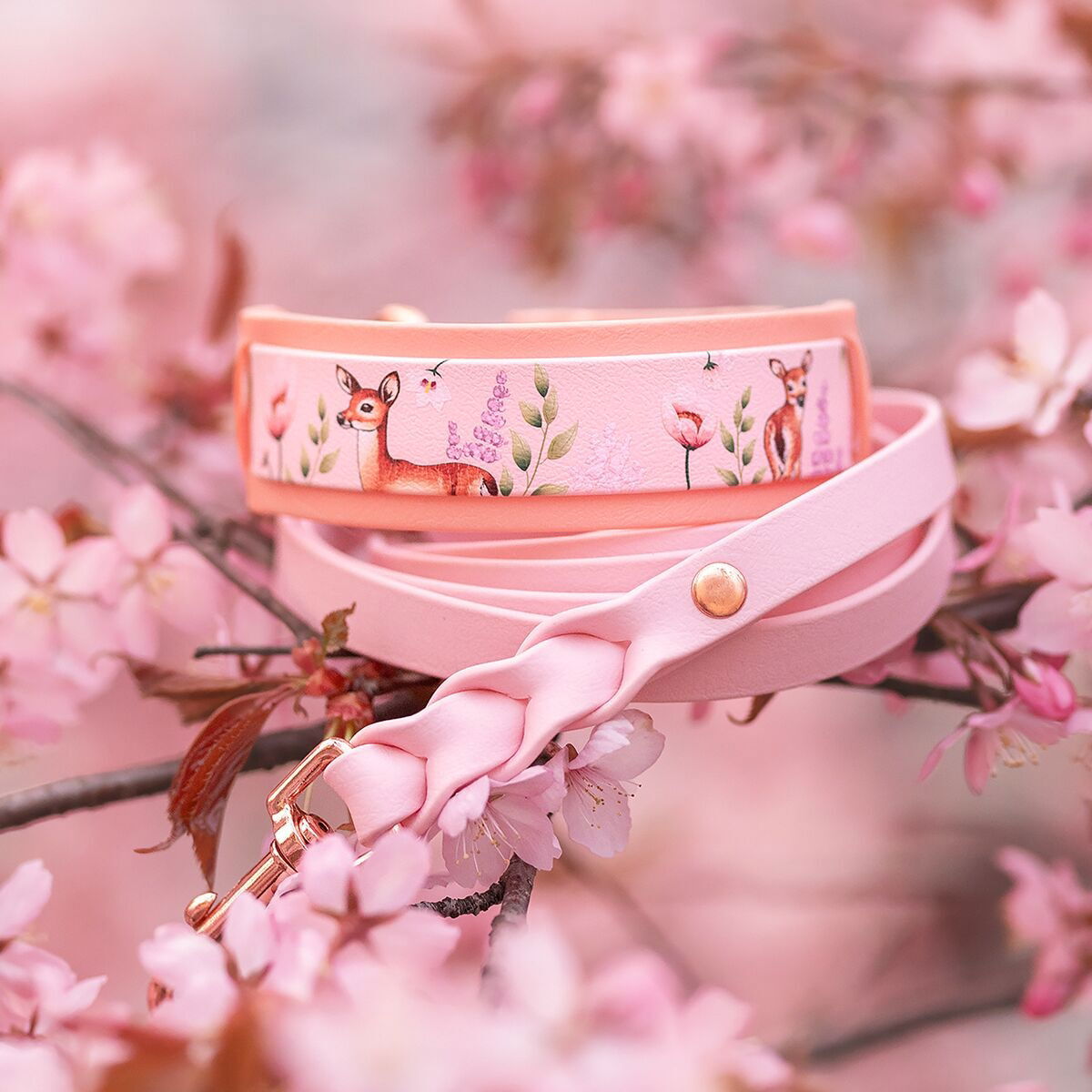 Tyylivoitto Braid leash, baby pink