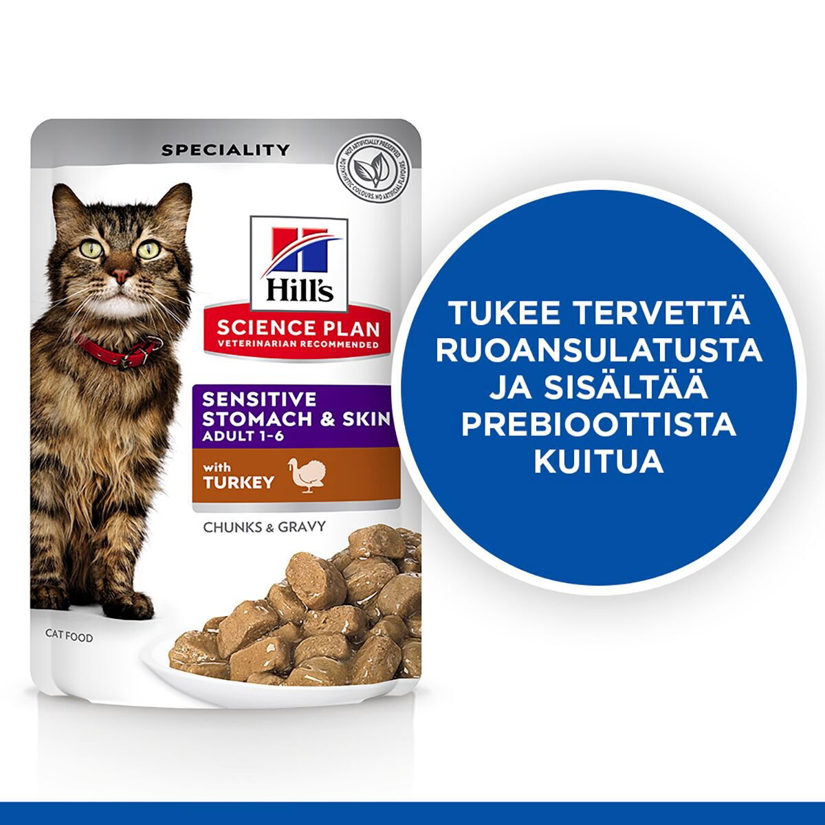 Hill's Science Plan Cat Adult Sensitive Stomach & Skin Turkey 12x85g