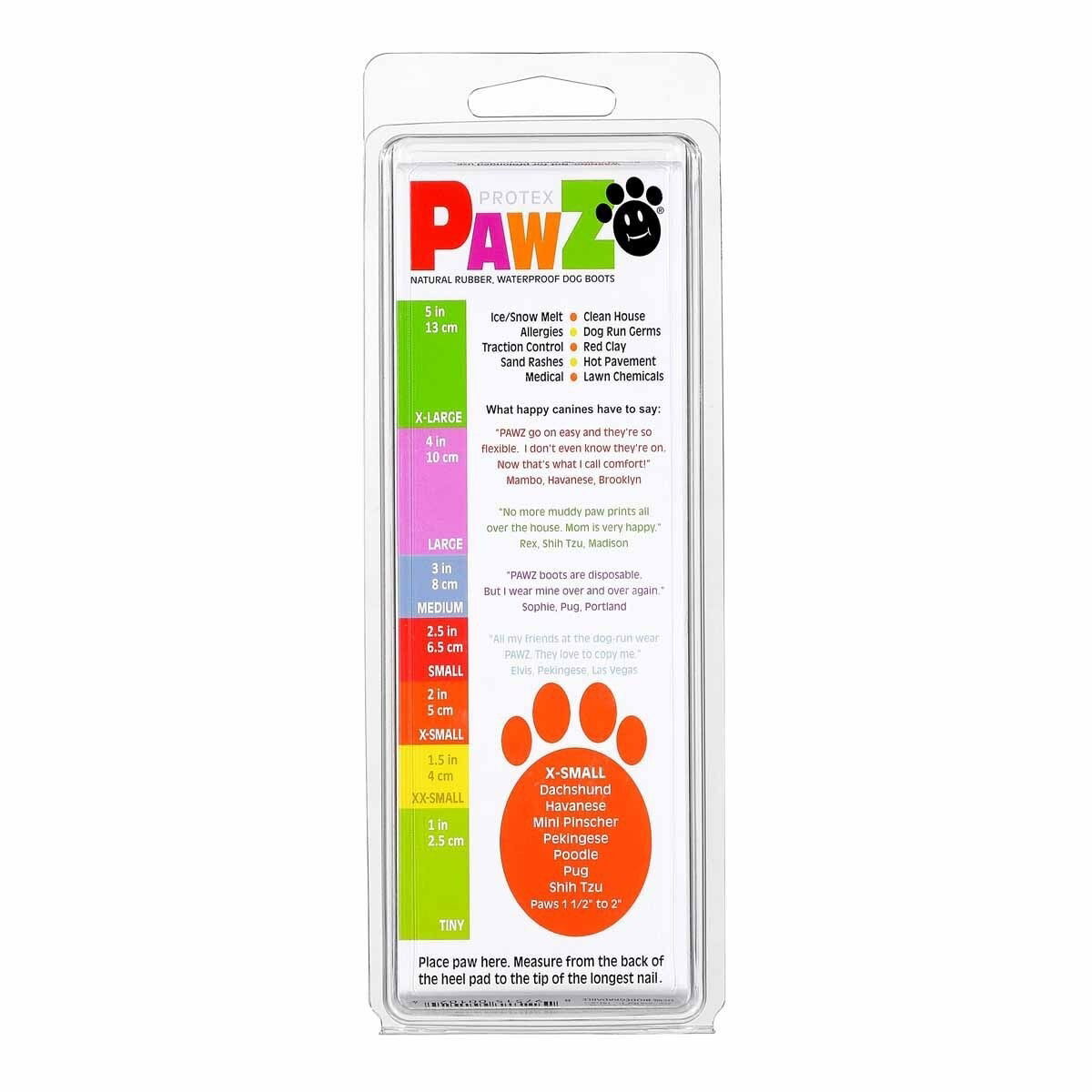 PawZ dog rubber boots color 12pcs