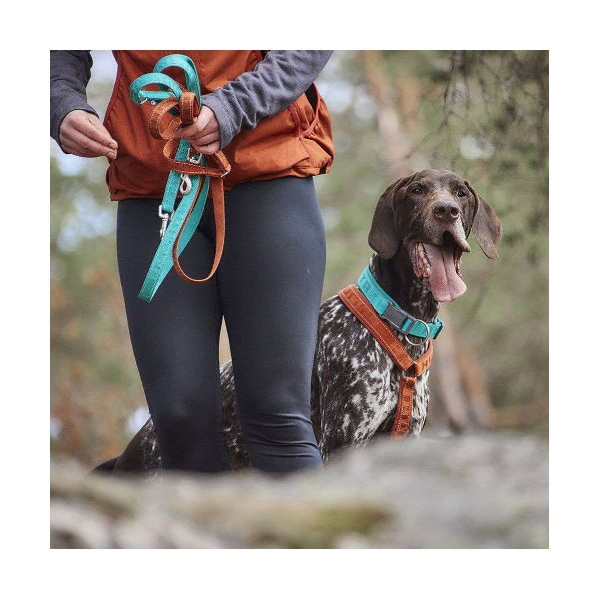 Hurtta Casual reflective ECO talutin turkoosi