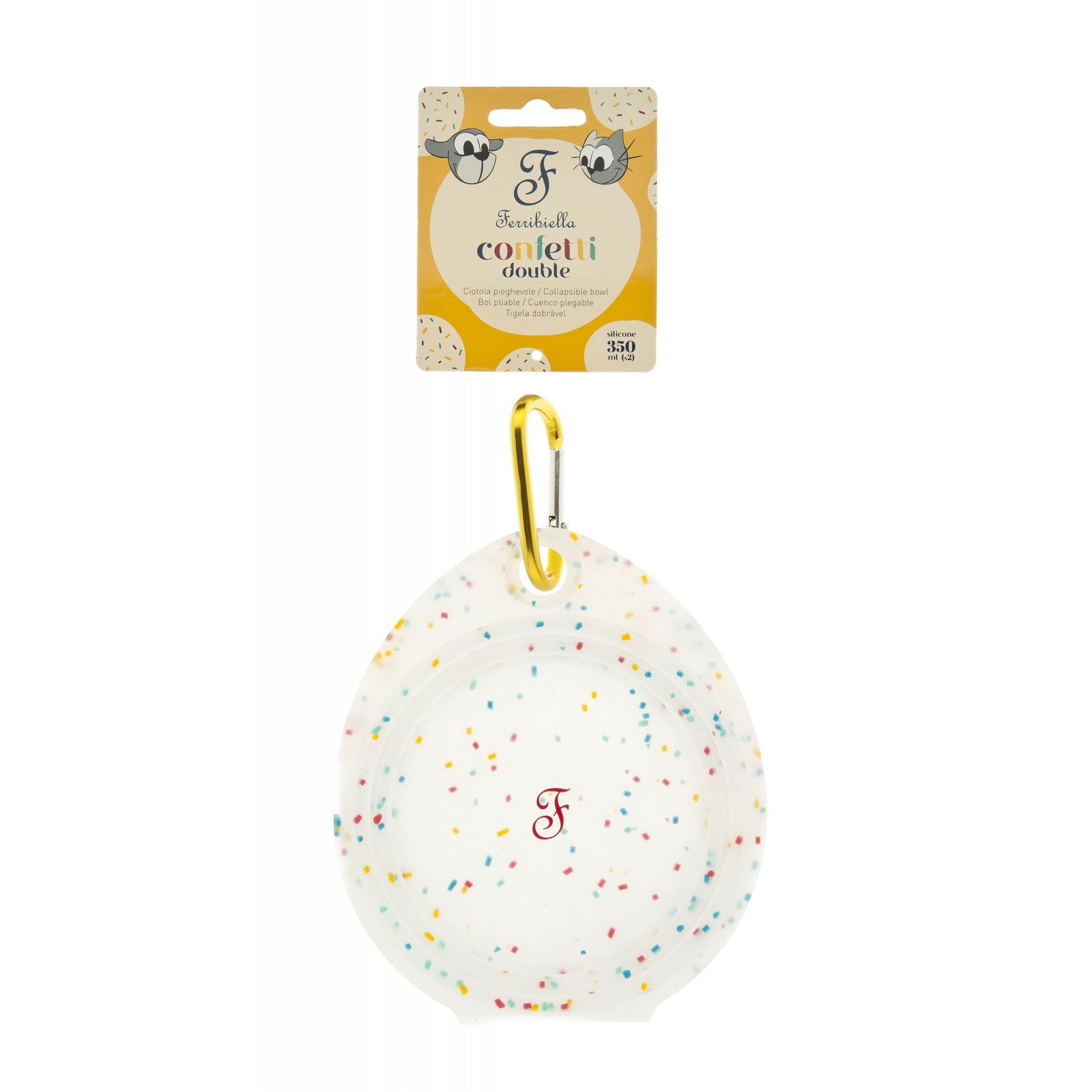 Ferribiella Double bowl Confetti silicone 2x210ml