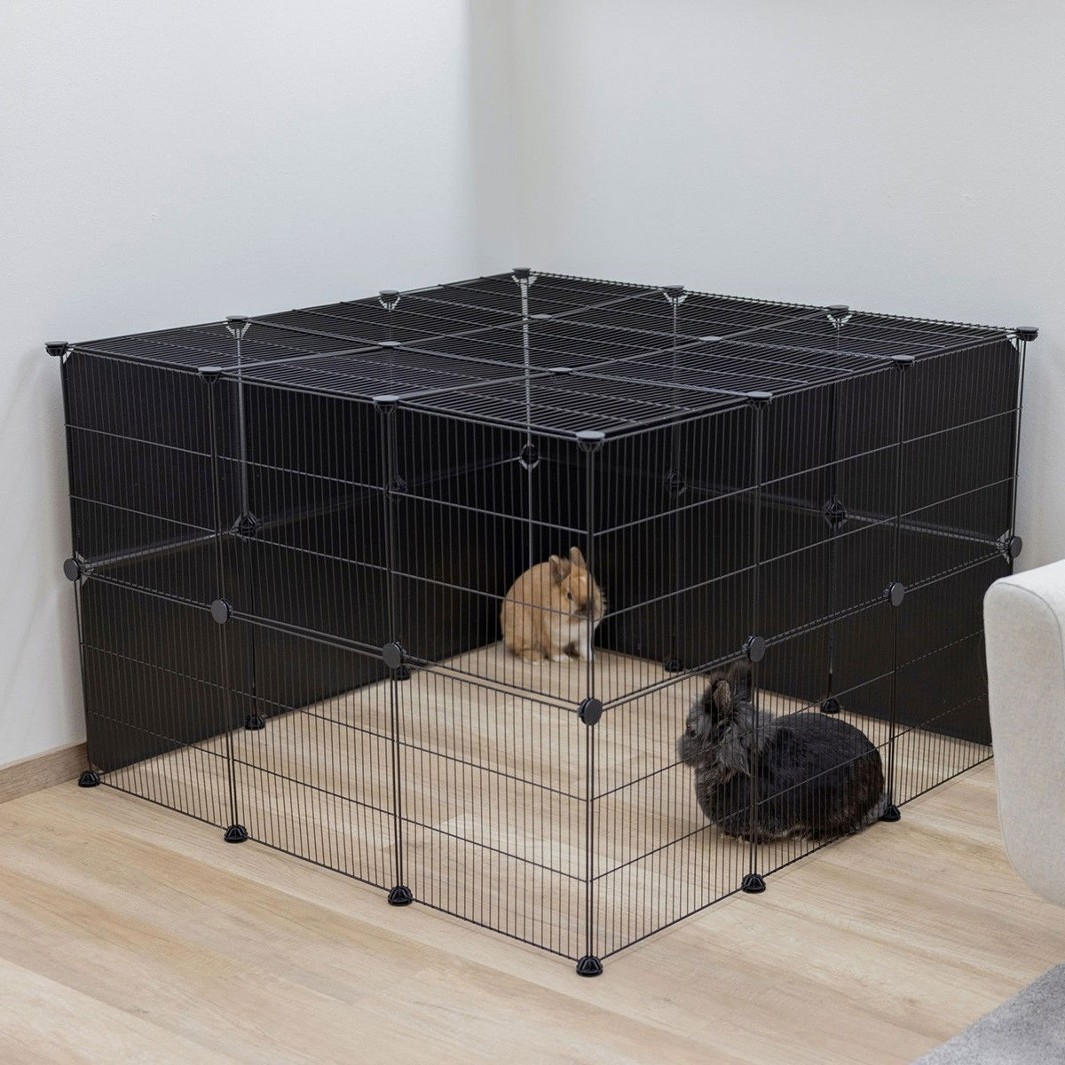 Kerbl Pieneläimen laajennettava metalliaitaus, musta