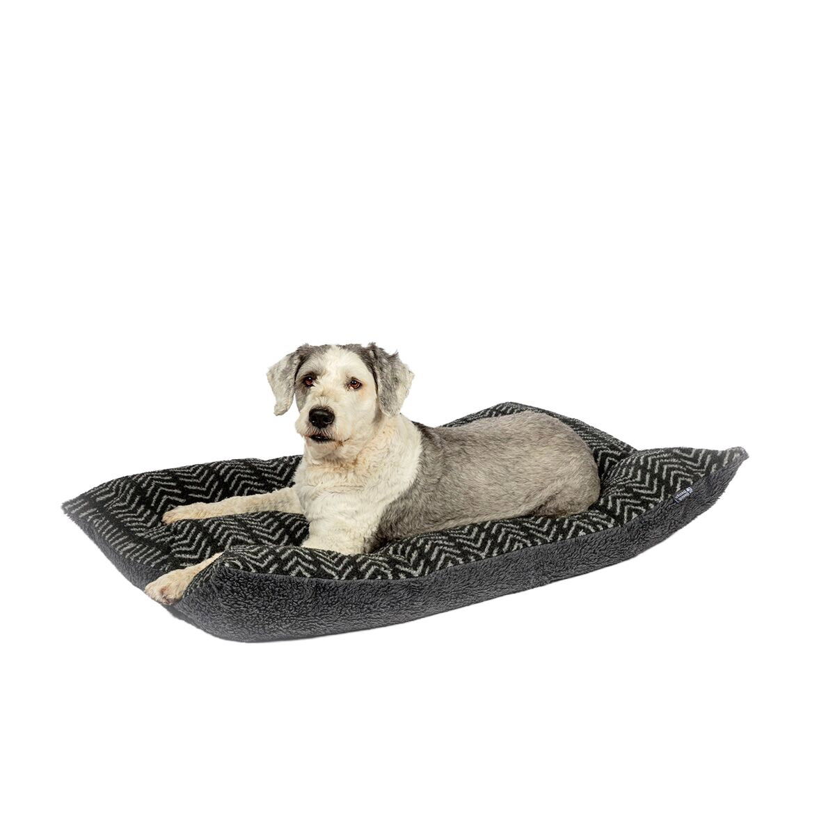 Dog bed Danish design Sherpa Fleece Charcoal Arrows