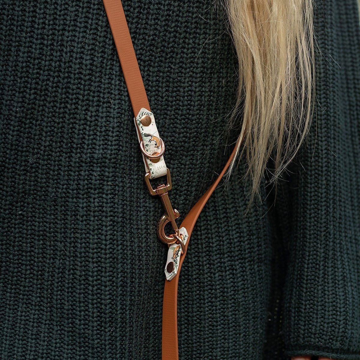 Tyylivoitto Unique multileash, cognac/fox