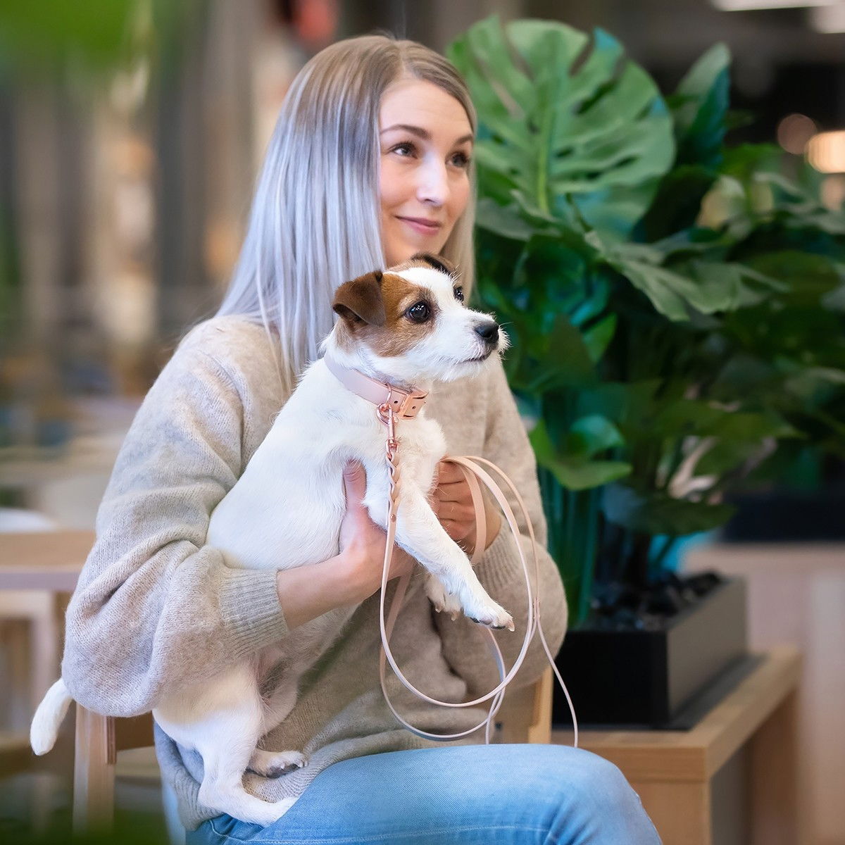 Tyylivoitto Braid hihna, nude/ruusukulta 200cm