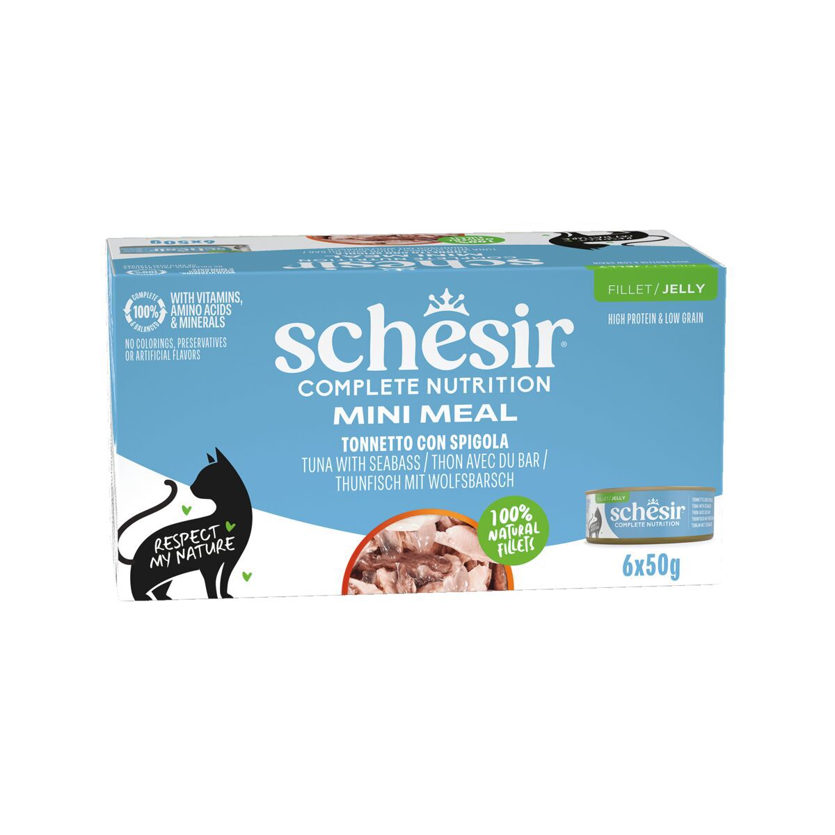 Schesir C&B Tuna sea bass in Jelly 6 x 50 g multipack Schesir C&B Tuna sea bass in Jelly 6 x 50 g multipack