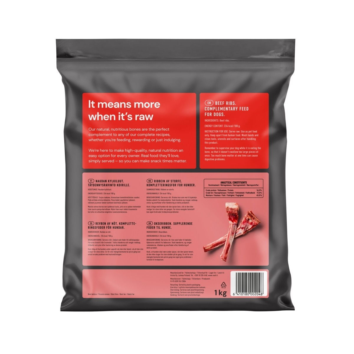 Nutriment by Rauh!  Naudan kylkiluut 1kg