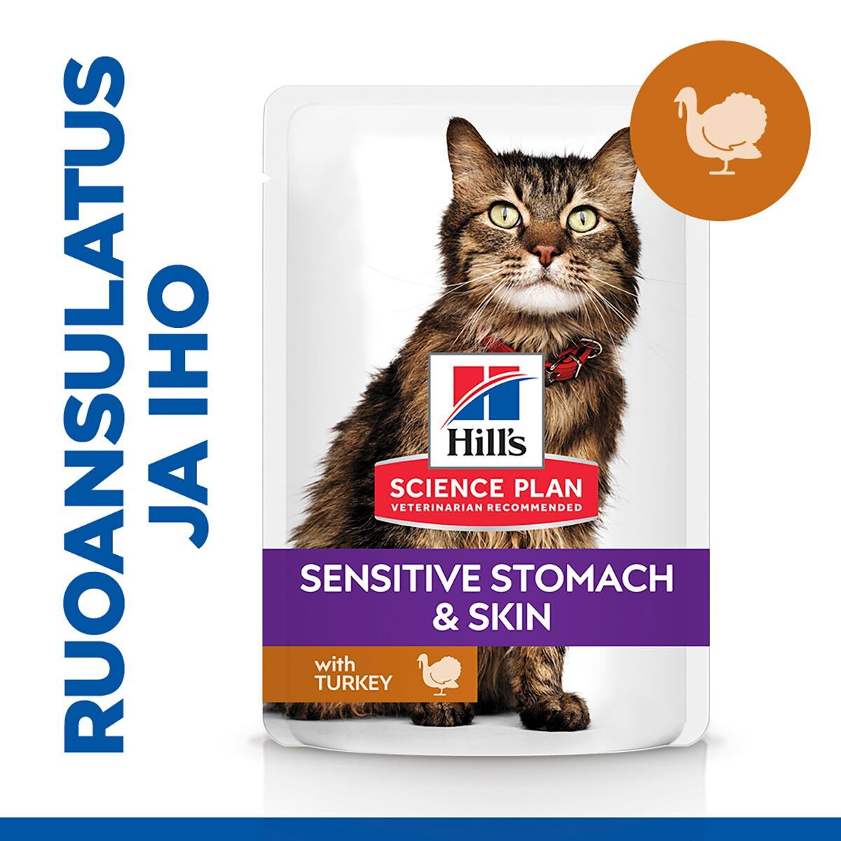 Hill's Science Plan Cat Adult Sensitive Stomach & Skin Turkey 12x85g