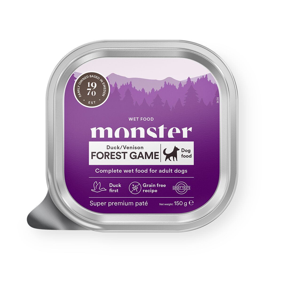 Monster Dog adult Forest Game Paté tray 150 g