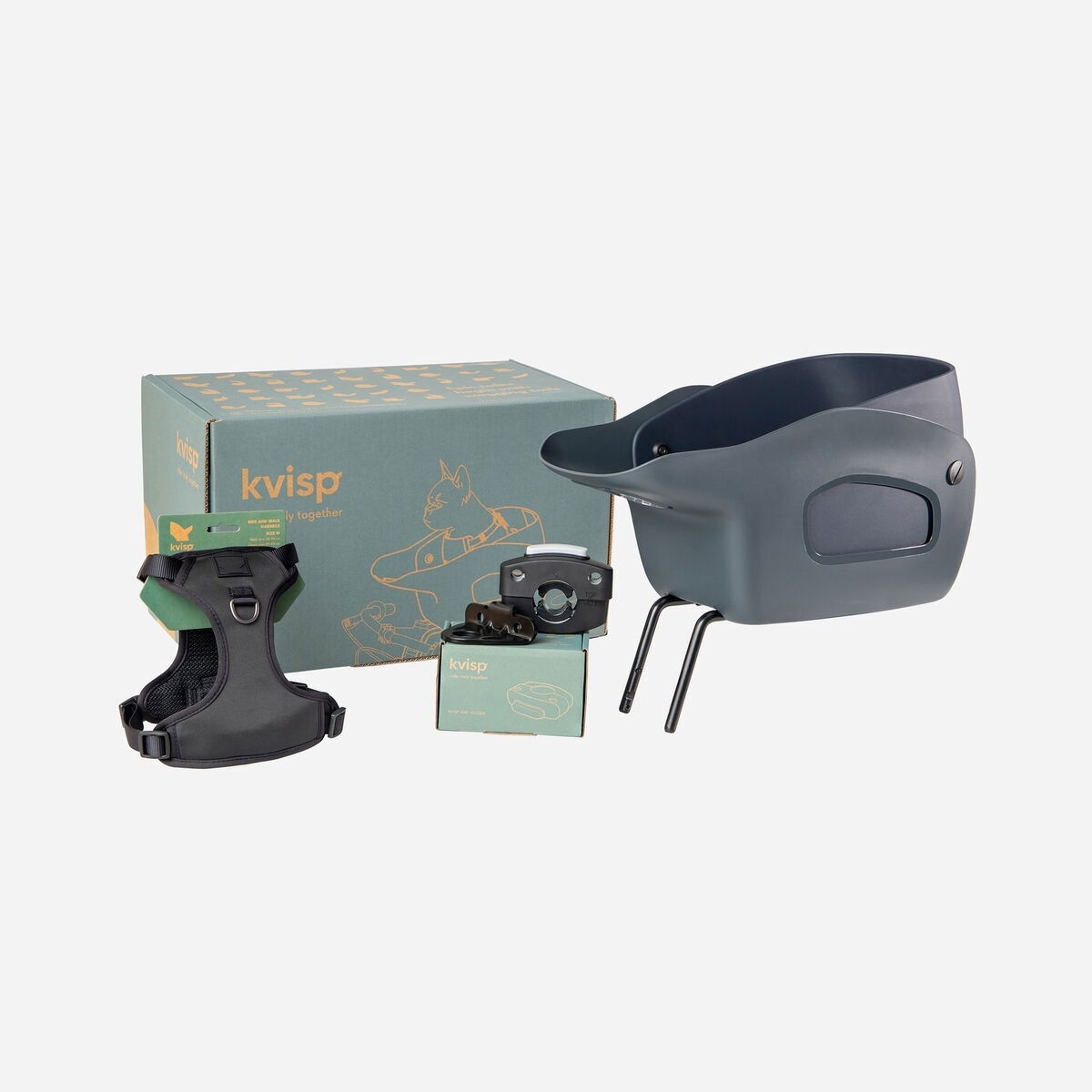 Kvisp pyöränkori matkavaljailla keskiyön harmaa