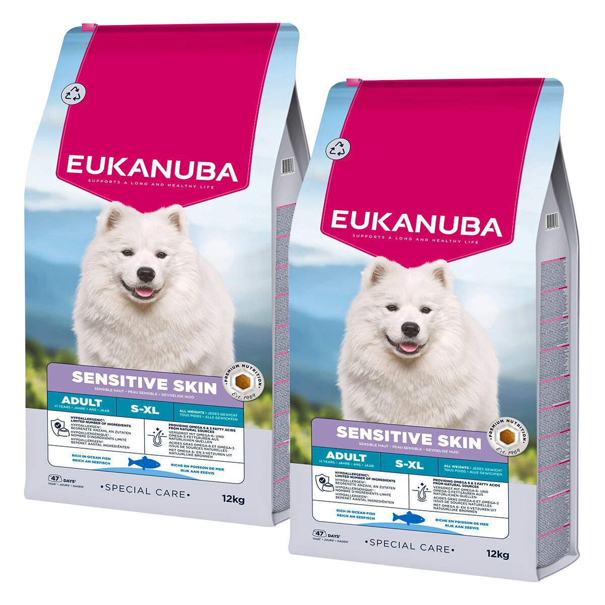 Eukanuba DC Adult Sensitive Skin 2 X 12kg Petenkoiratarvike
