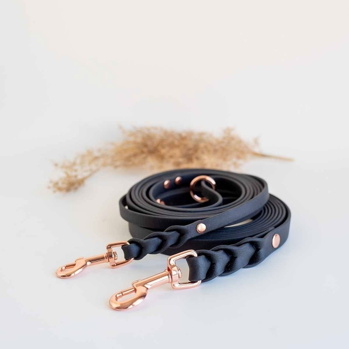 Tyylivoitto Braid hihna, musta/ruusukulta