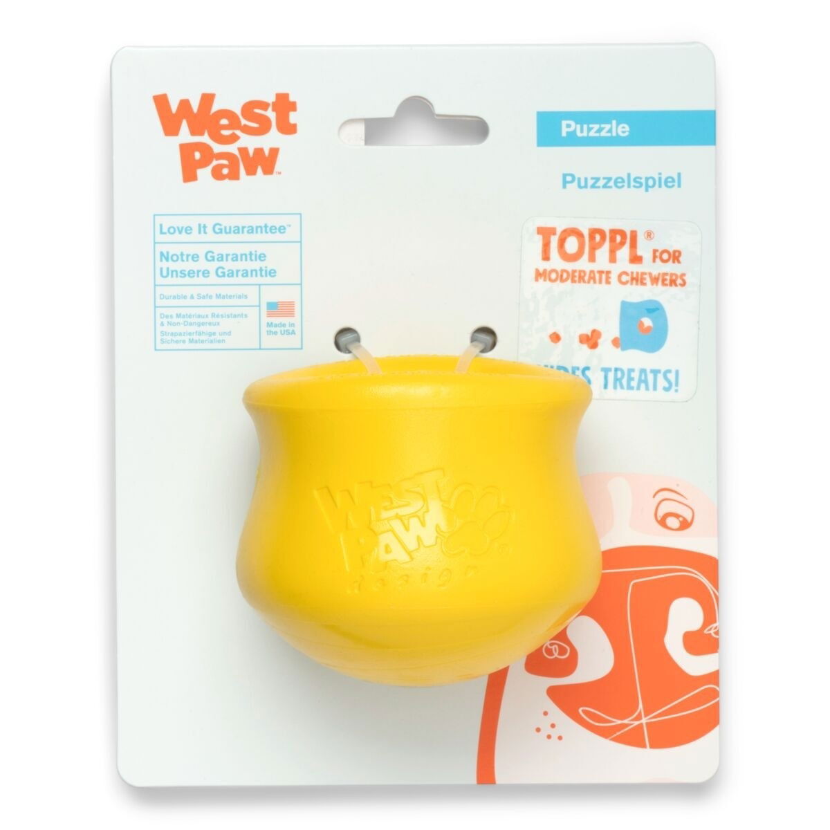 West Paw Toppl Limited Edition aktivointilelu keltainen