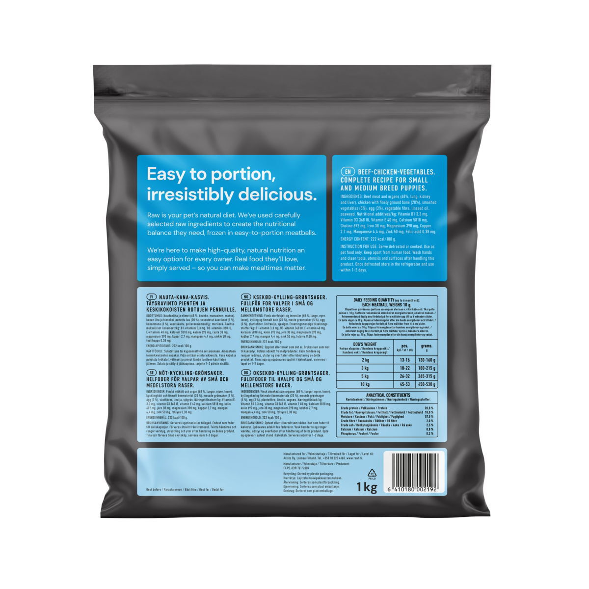 Nutriment by Rauh! Nauta-kana-kasvispulla pennuille 1kg