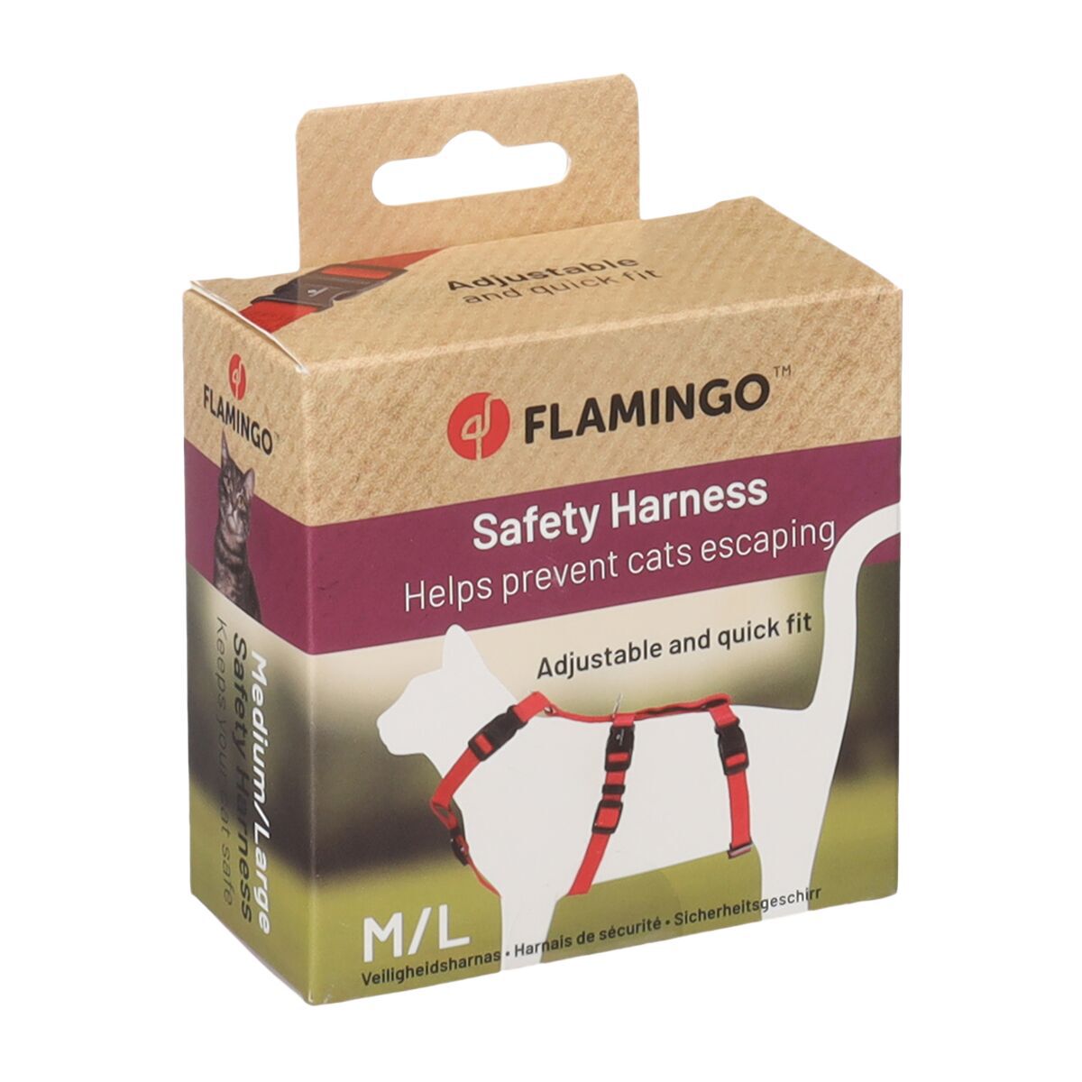 Flamingo Zera kissan turvavaljas punainen