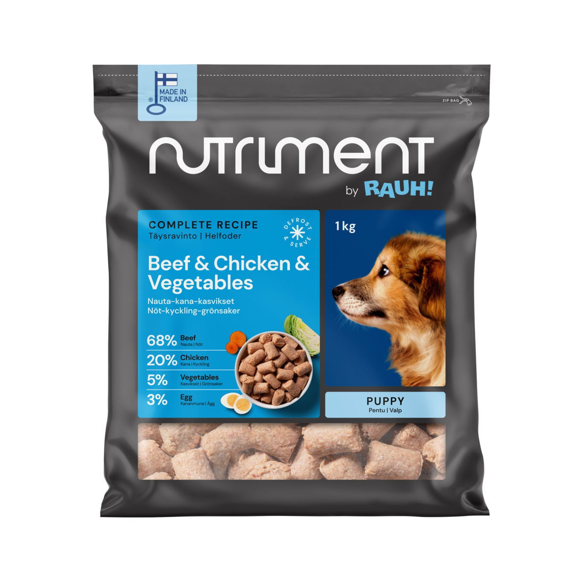 Nutriment by Rauh! Nauta-kana-kasvispulla pennuille 1kg