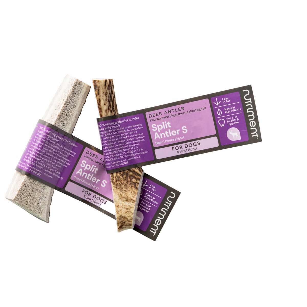 Nutriment halkaistu sarvi puruluu koiralle