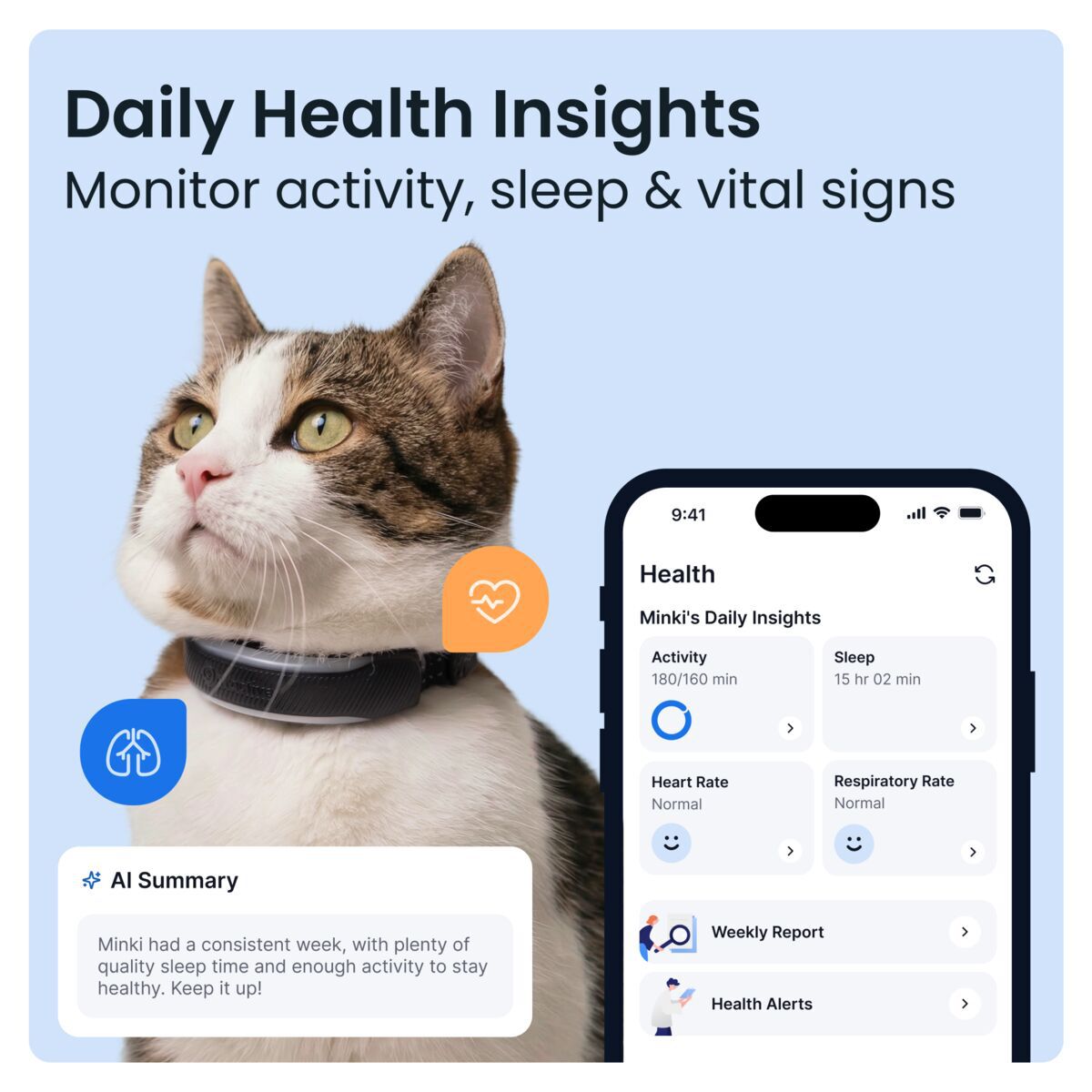 Tractive CAT 6 Mini – GPS paikannin ja terveysseuranta kissoille