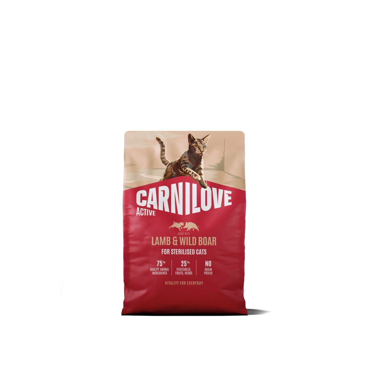 CARNILOVE ACTIVE cat dry made with lamb & wild boar for sterilised adult all breeds