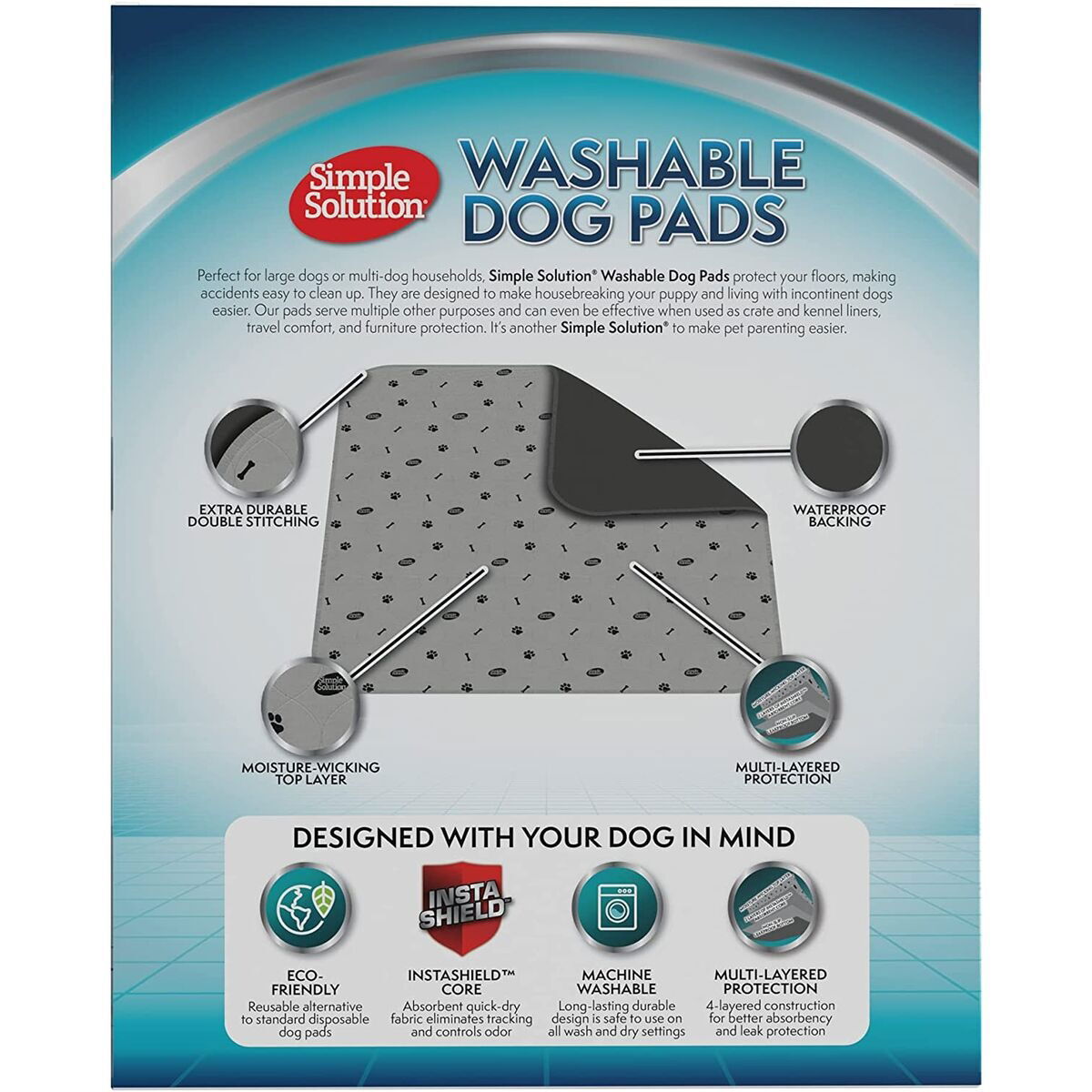 SimpleSolution Washable Travel Pads 2pack L