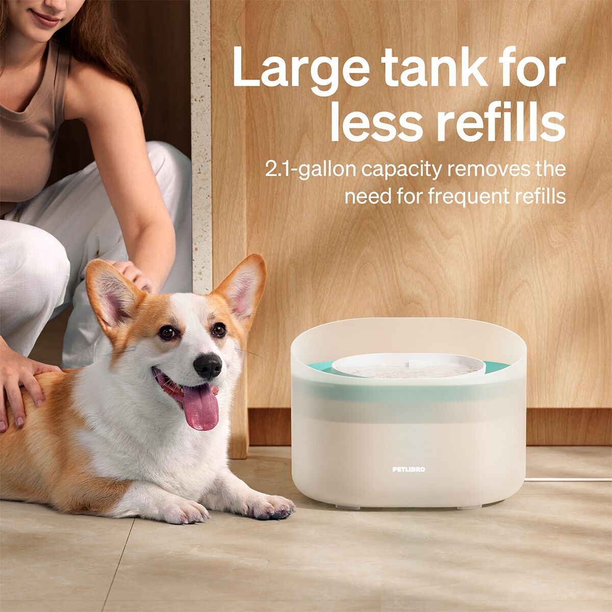 Petlibro Capsule Dog Water Fountain White