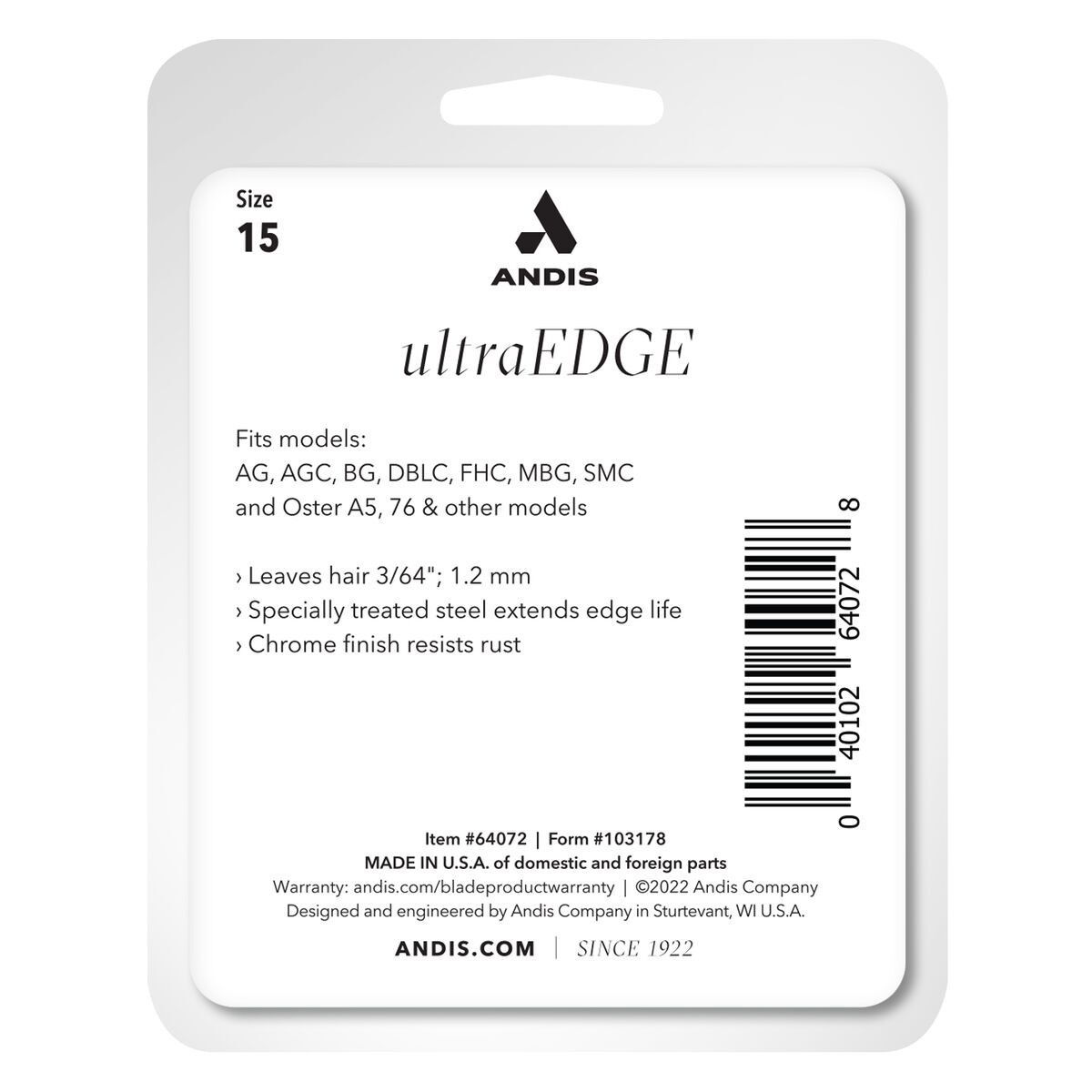 Andis UltraEdge terä 40; 0,25 mm