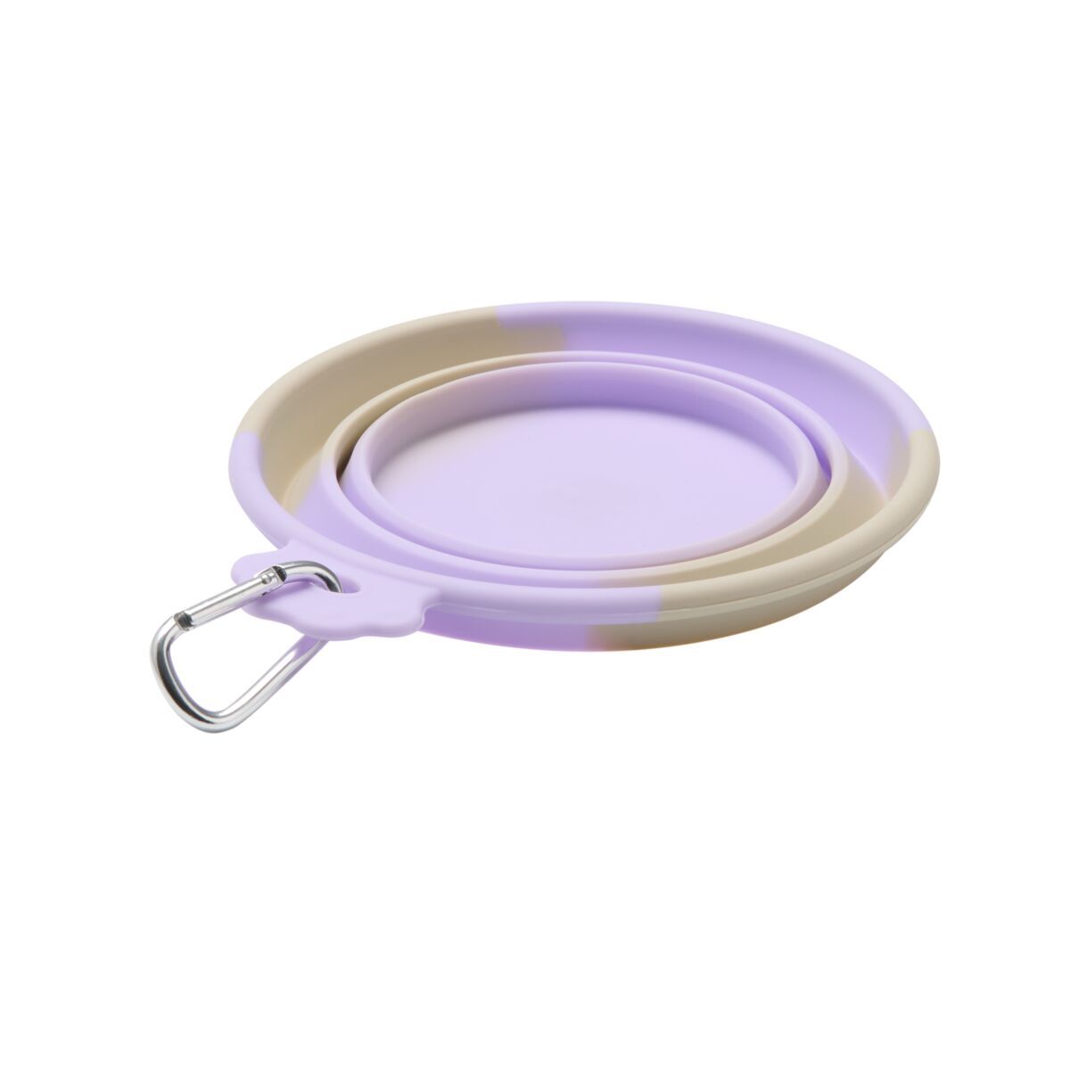 Little&Bigger Voyage kokoonpainuva silikoninen matkakuppi liila-beige
