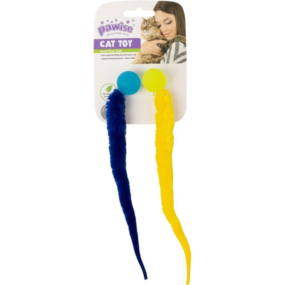 Pawise pomppiva pallo karvahännällä 2-pack värilajitelma