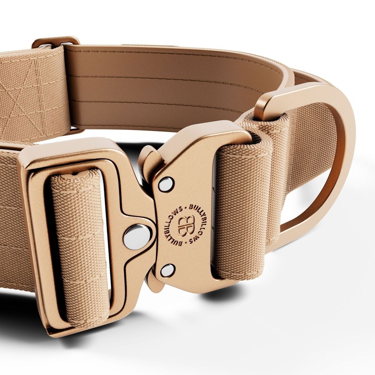 BullyBillows Combat Collar With Handle Tan x Tan 5cm