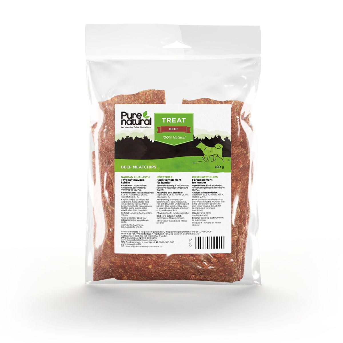 Purenatural Naudan Lihalastu koiralle 150 g