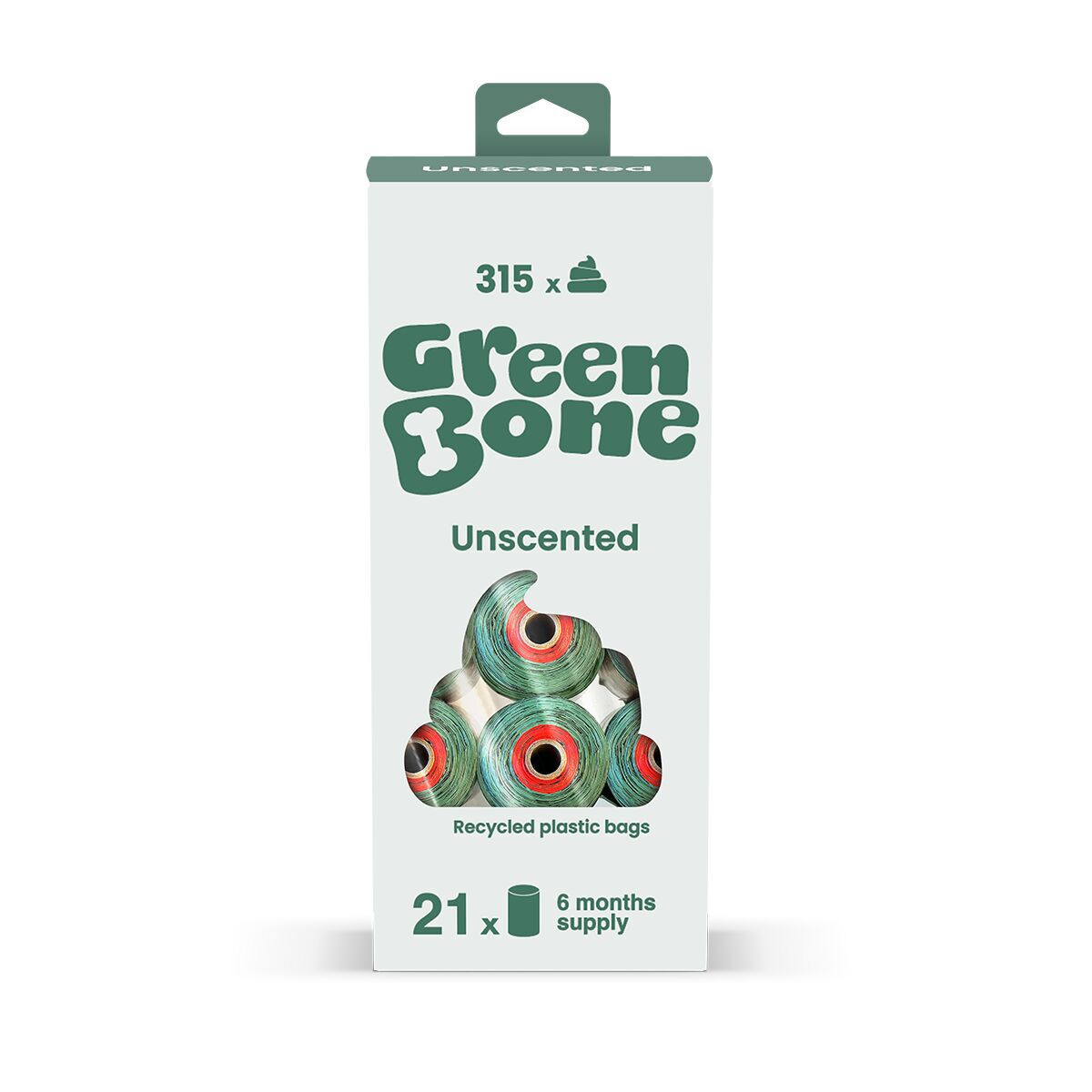 Green Bone poop bag Unscented