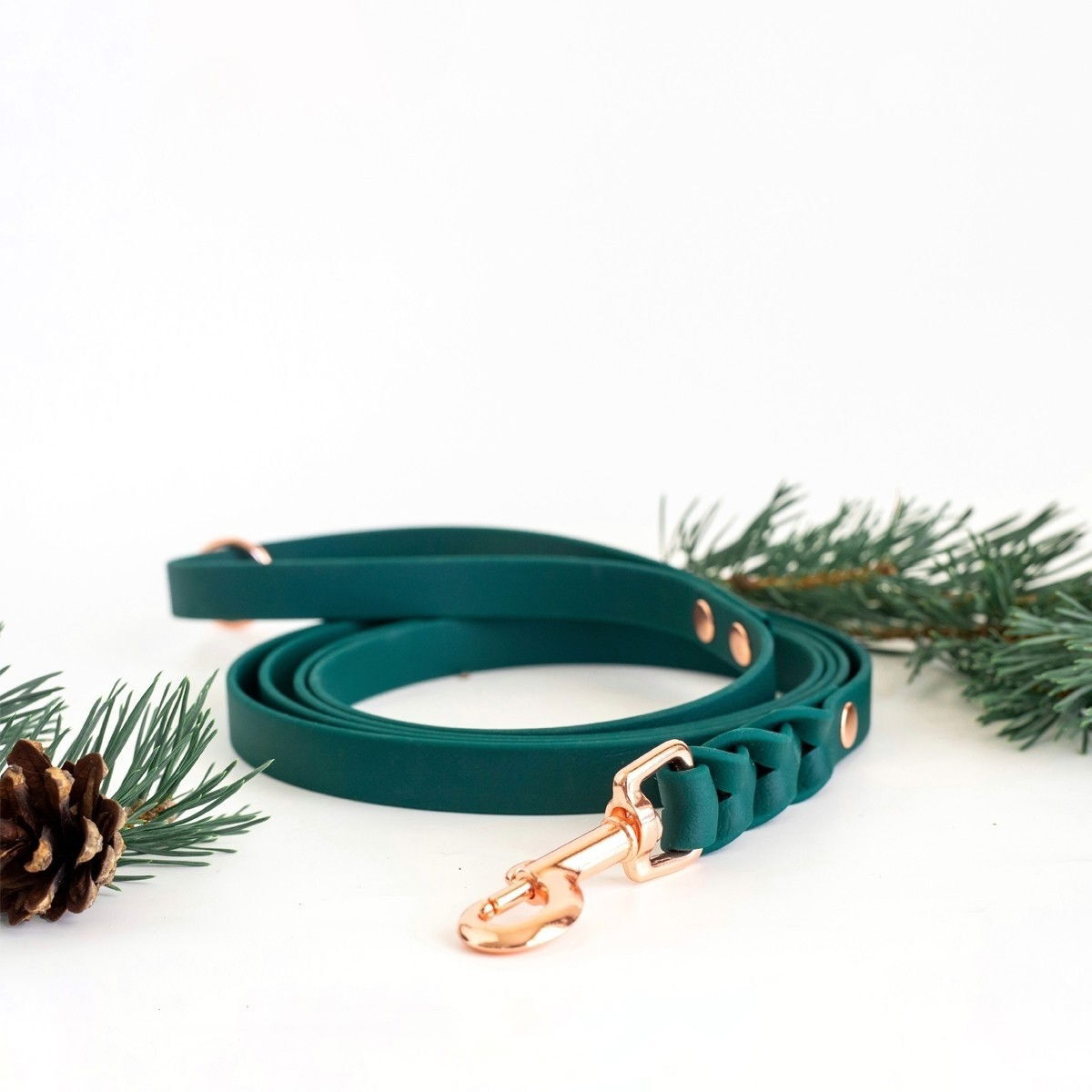 Tyylivoitto Braid hihna, smaragdi/ruusukulta