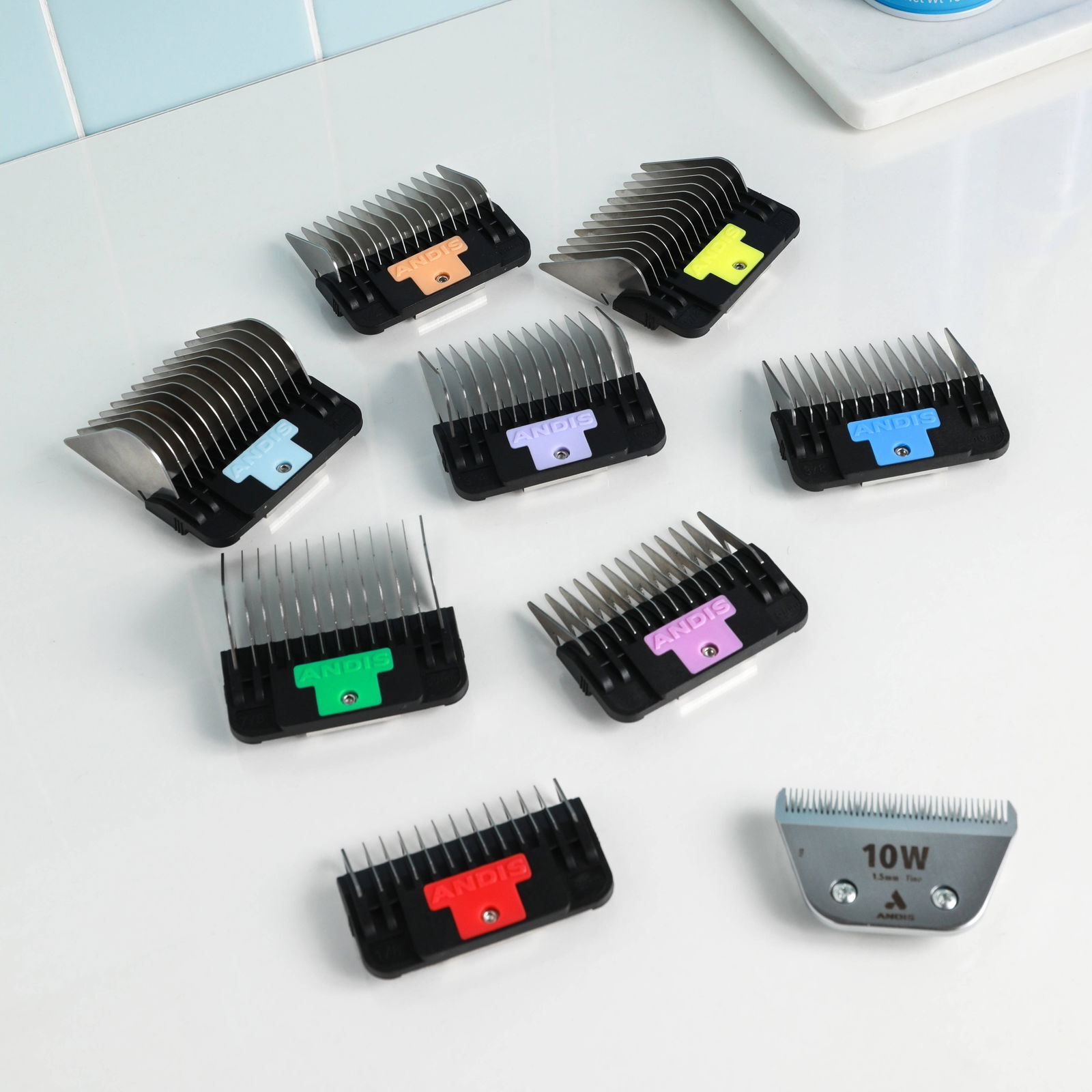 Andis Wide leikkuukampasetti ruostumaton teräs 8 kpl