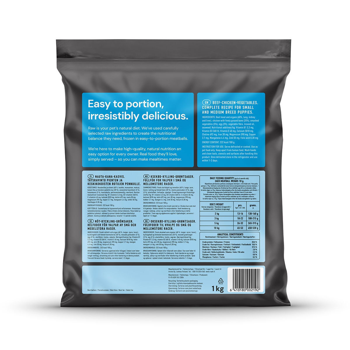 Nutriment by Rauh! Nauta-kana-kasvispulla pennuille 1kg