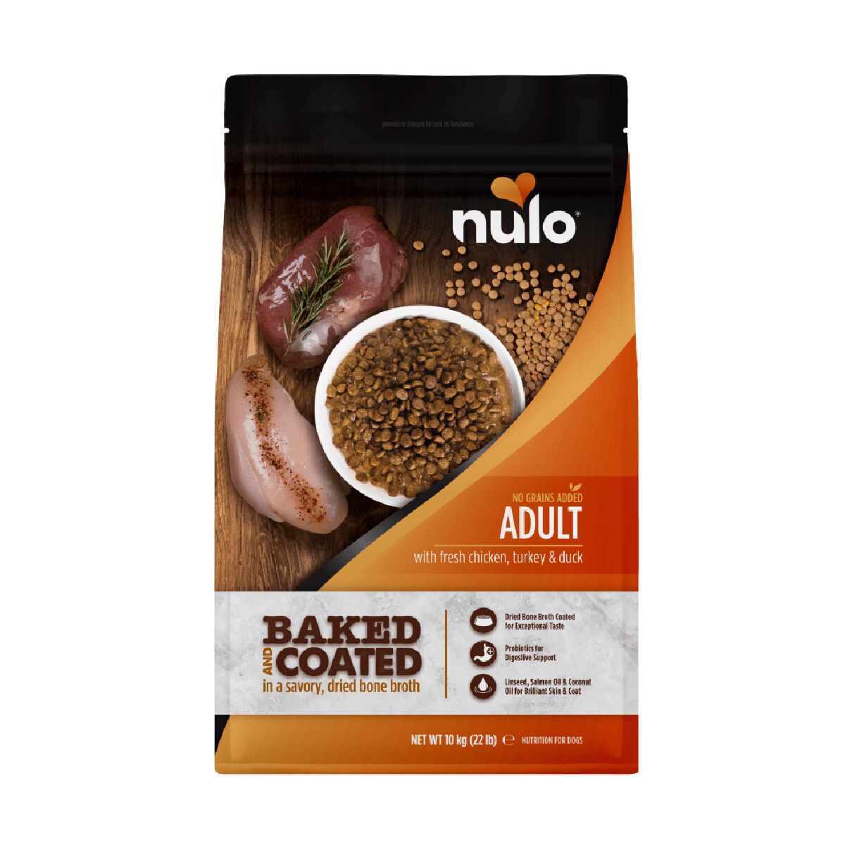 Nulo Baked & Coated Dog Adult Fresh Chicken, Turkey & Duck