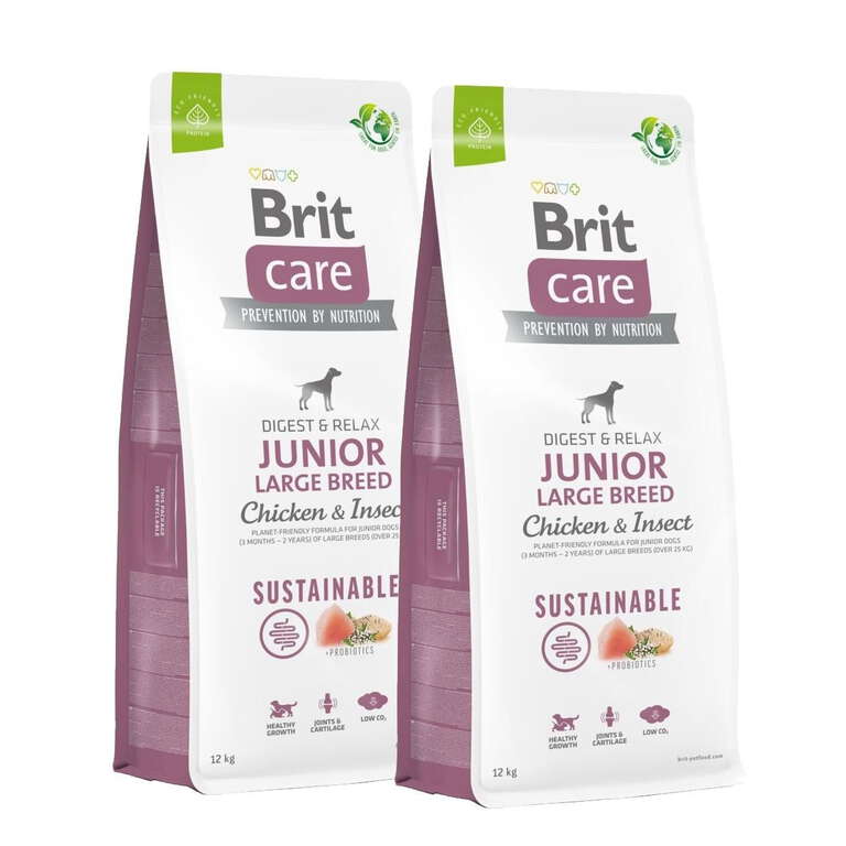 Brit Com Brit Care Dog Junior Large Breed Sustainable Chicken & Insect 2x12 kg ...