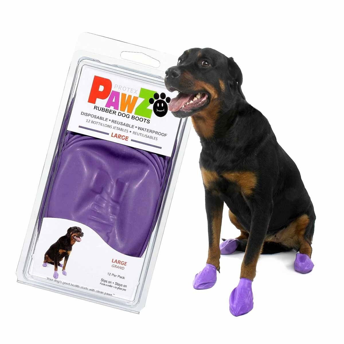 PawZ dog rubber boots color 12pcs