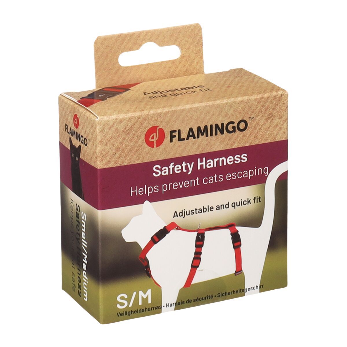 Flamingo Zera kissan turvavaljas punainen