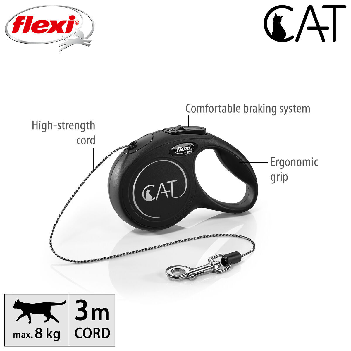 Flexi Classic Cat Cord XS 3m/8kg