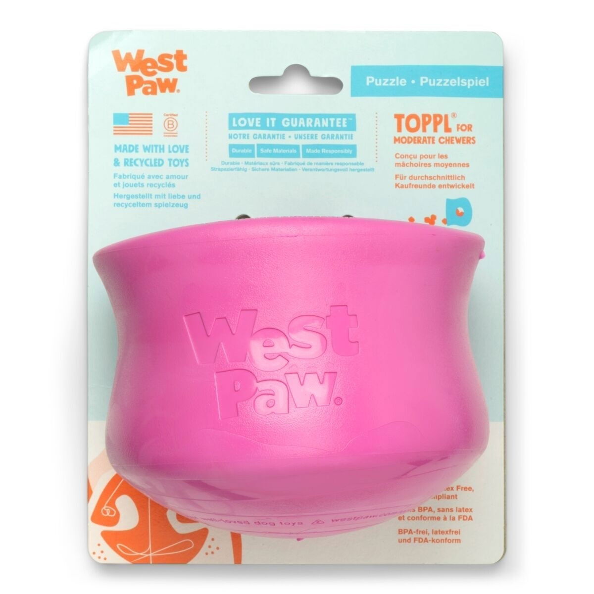 West Paw Toppl Limited Edition aktivointilelu pinkki