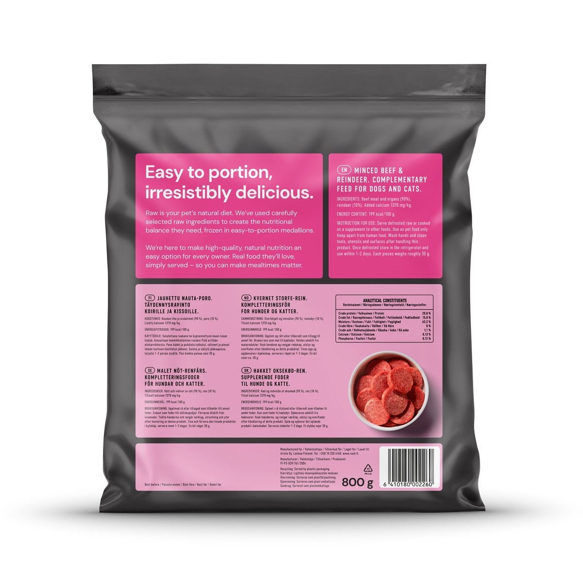 Nutriment by Rauh! Nauta-Poro medaljonki 800g